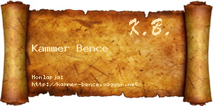 Kammer Bence névjegykártya